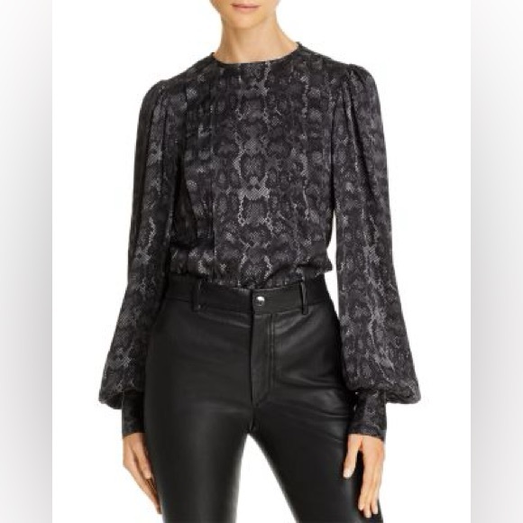 Anine Bing Renee snake print silk blouse Size S pristine condition